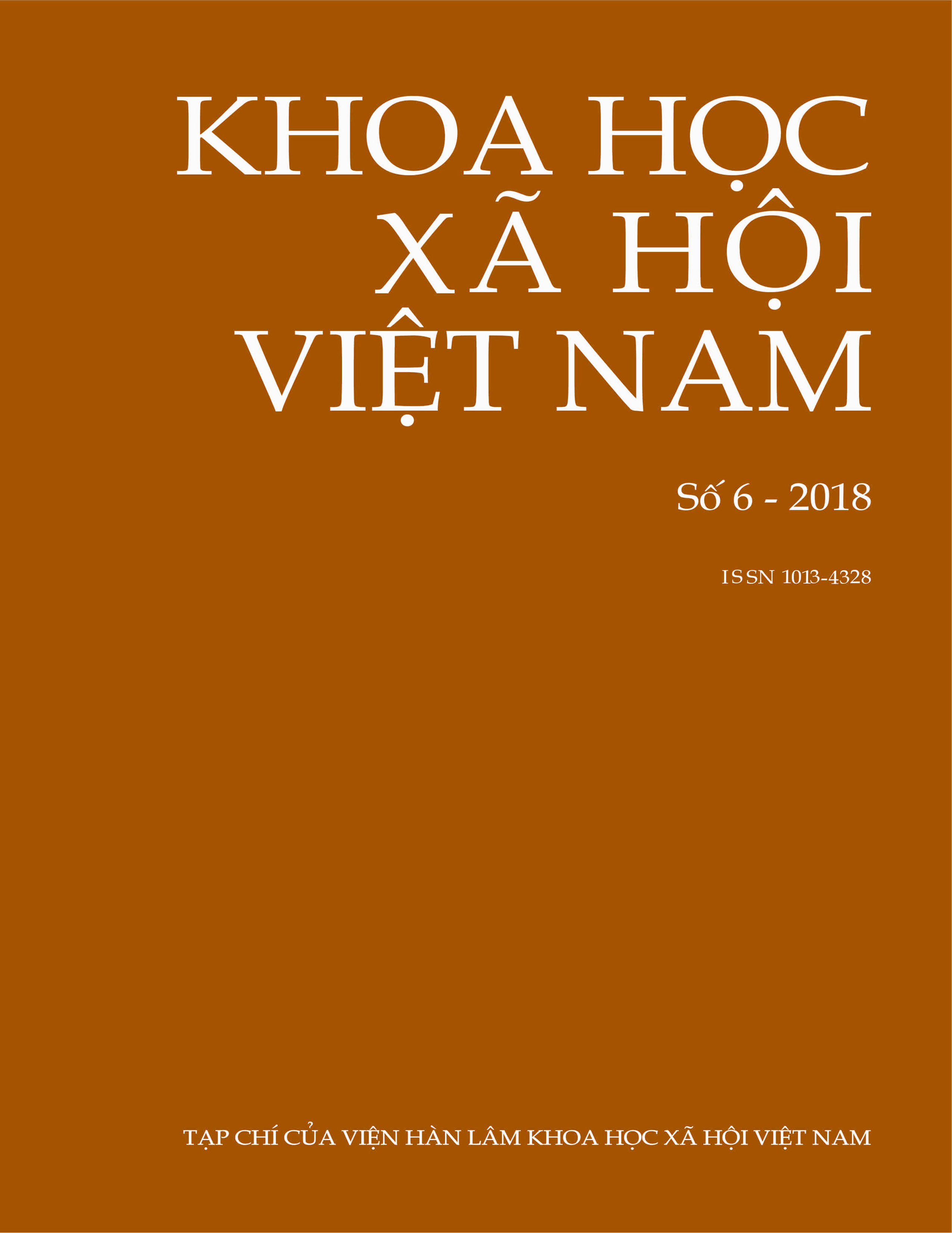 Khoa học xã hội Việt Nam. Số 6 - 2018